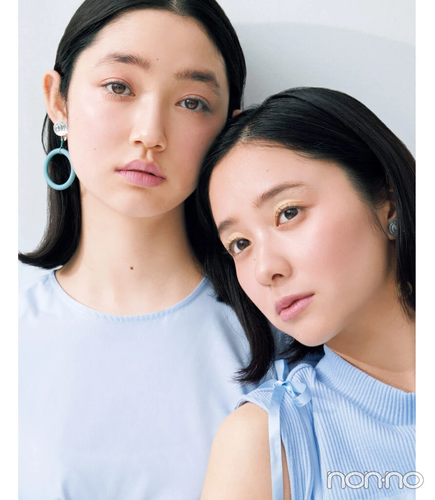 2024上半期non-noベストコスメを使用した堀田真由と小宮山莉渚のアイメイク