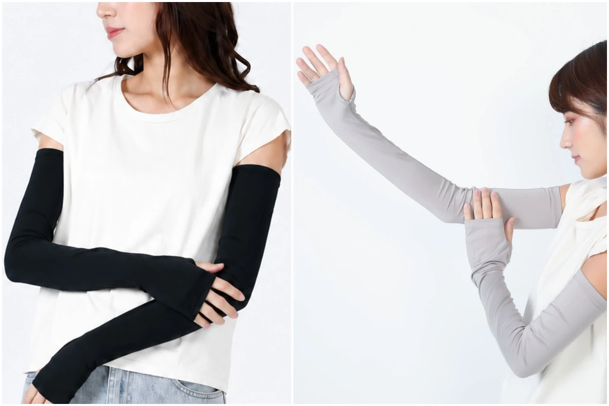 『SUNAYAMA』キシリミント ハンドカバーを腕に付けた女性