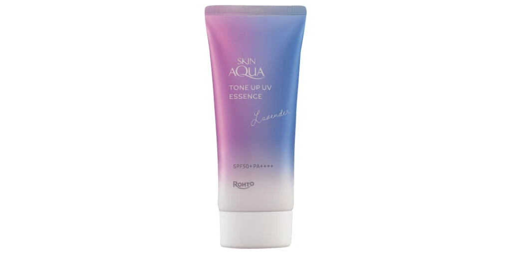 スキンアクア トーンアップUVエッセンス ラベンダー SPF50+・PA++++ UV耐水性★★ 70g￥1100（編集部調べ）／ロート製薬コミュニケーションコール
