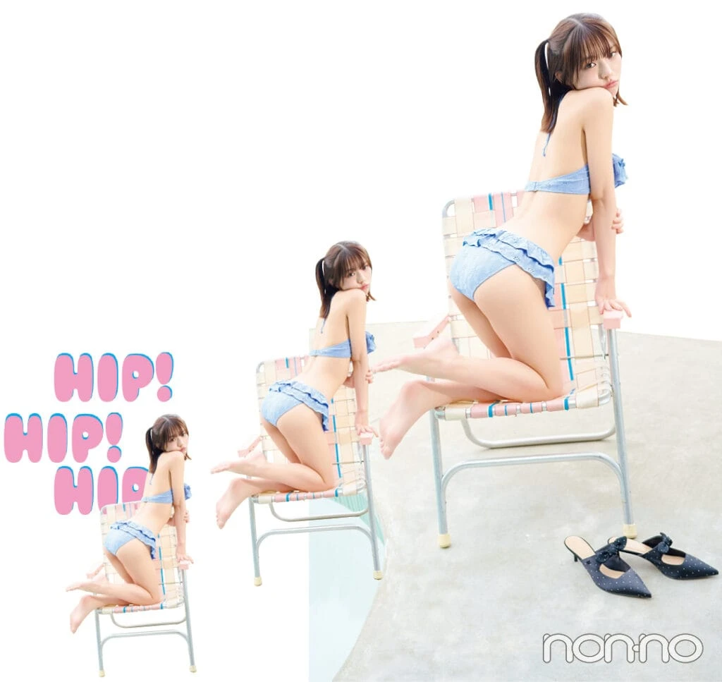 菊地姫奈のぷりっと上向きヒップが映えるフリル水着