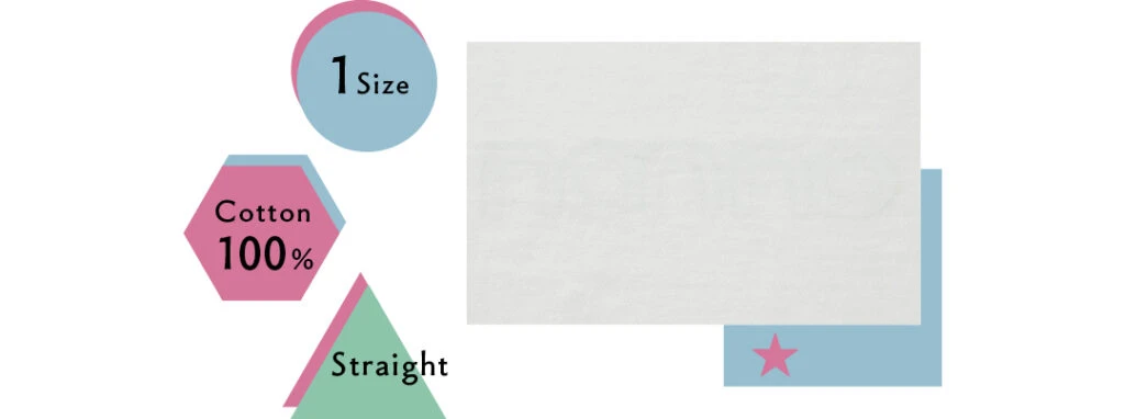 ①1Size
②Cotton100%
③Straight
④★ほぼ透けない