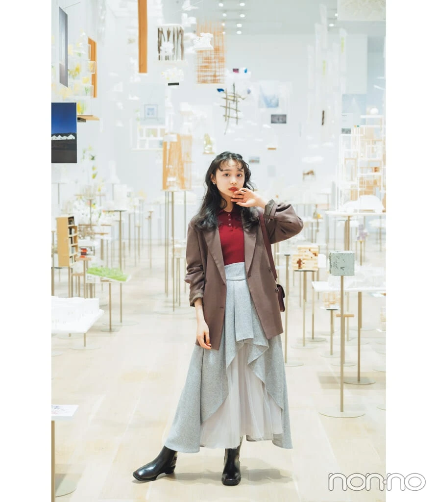 林芽亜里の「藤本壮介の建築:原初・未来・森」に行く時の美術館コーデ1