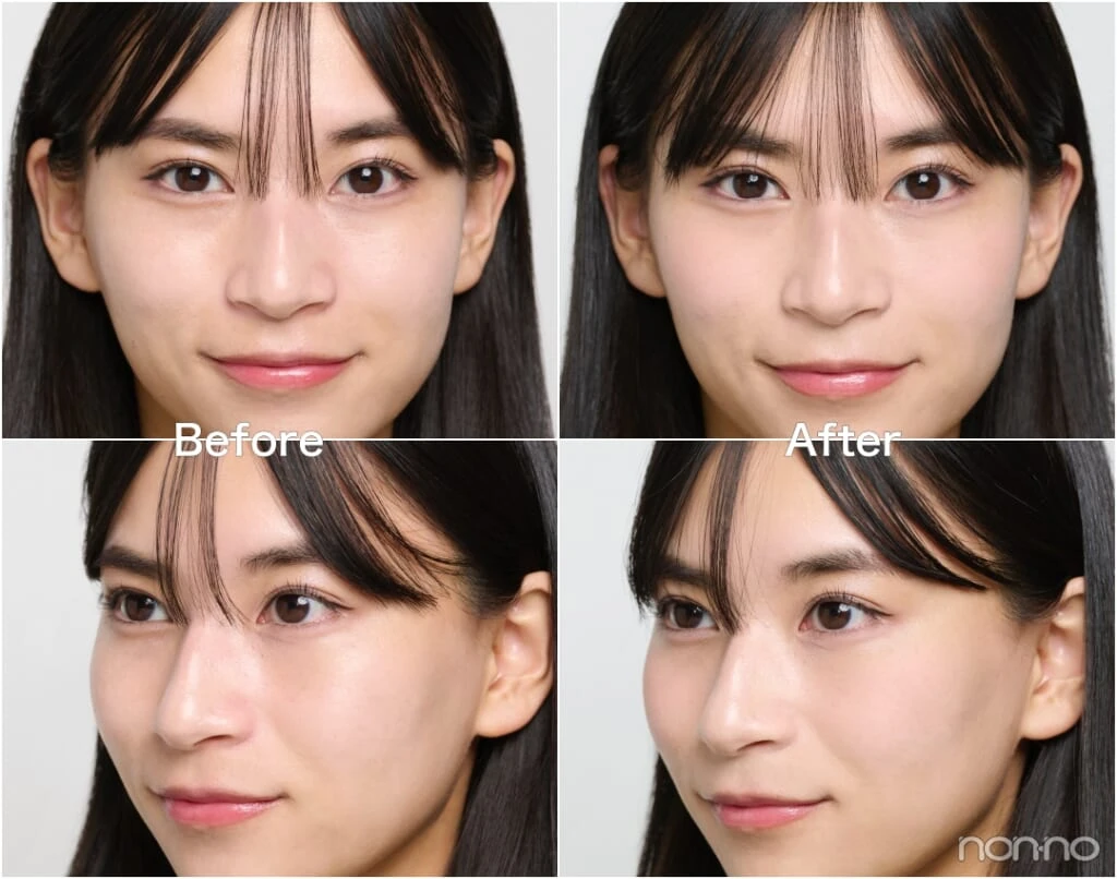 b idol「ふわほっぺチーク 01」のBefore&After