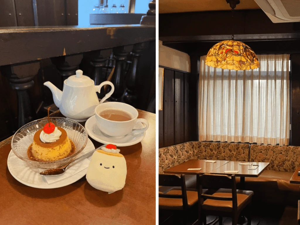 喫茶店「NAKANO ブリック」注文したプリントチャイラテ 店内