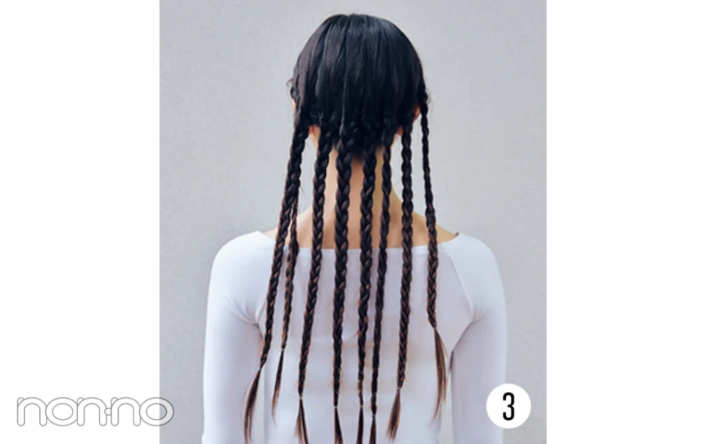井上和とキャップとヘアアレンジプロセスカット3−7