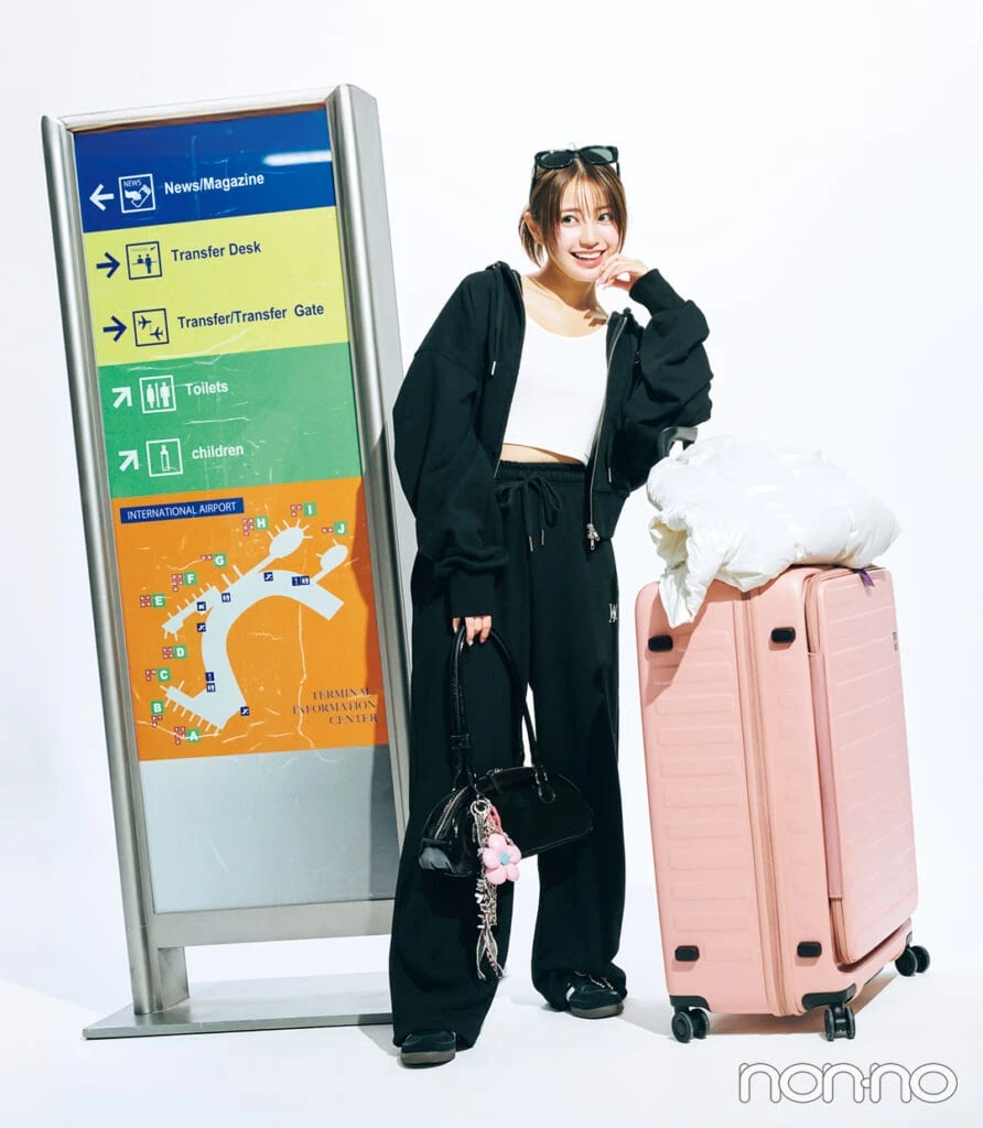 香音の韓国旅行の空港コーデ