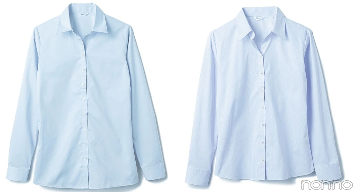 大学入学式の女性のスーツにおすすめのブルーのスキッパーブラウス　洋服の青山（&ress）