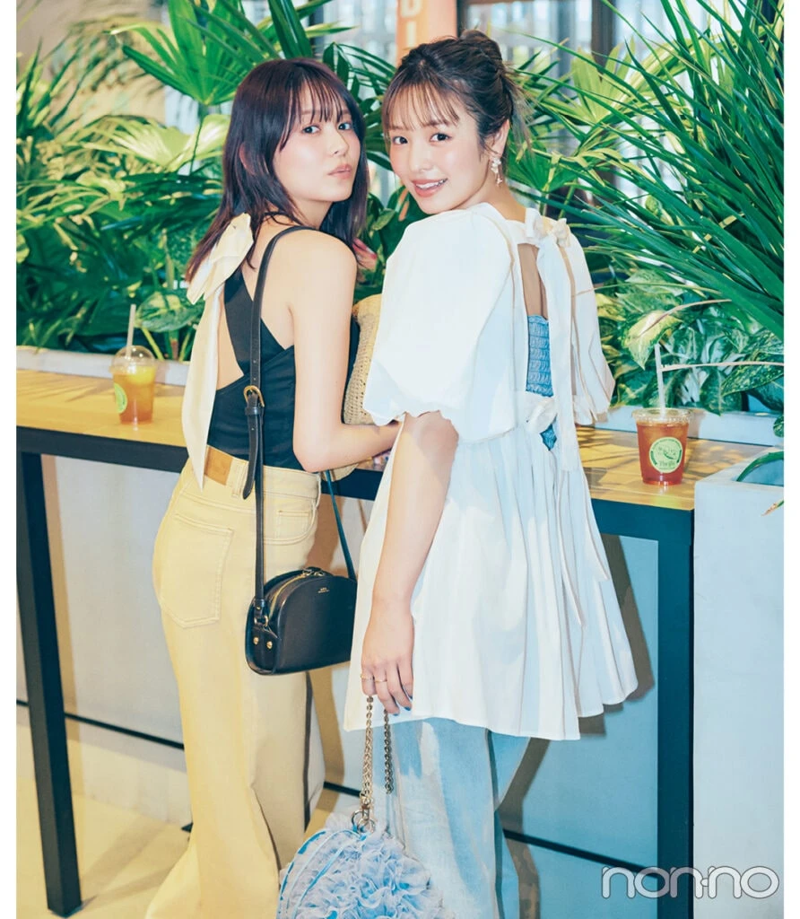 横田真悠と久間田琳加の夏イベ肌見せトップスモデルカット7−1