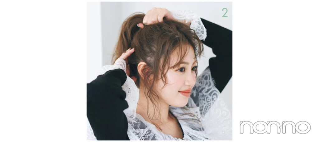 香音の衿の形×ヘアアレ相性マッチングプロセスカット7-2