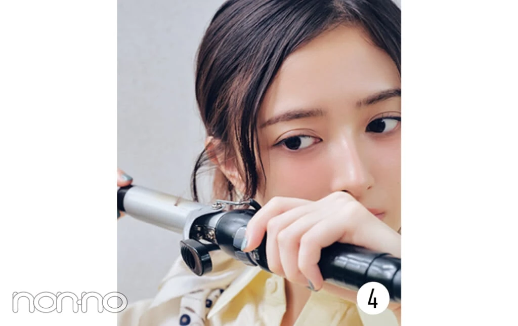 井上和とキャップとヘアアレンジプロセスカット1−7