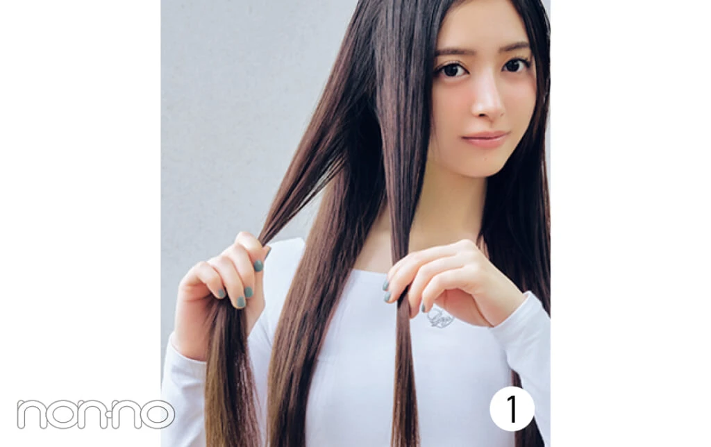 井上和とキャップとヘアアレンジプロセスカット3−5