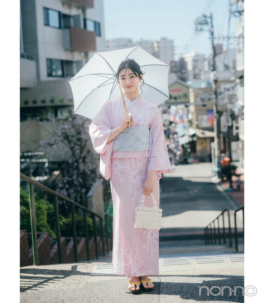 小宮山莉渚の下町散策デートの浴衣コーデ