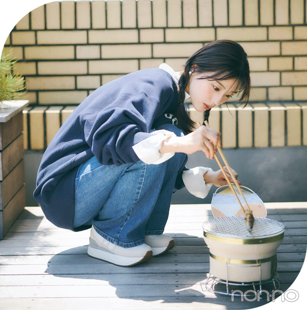 佐々木美玲のみーぱんのもぐもぐ着回しモデルカット4-2