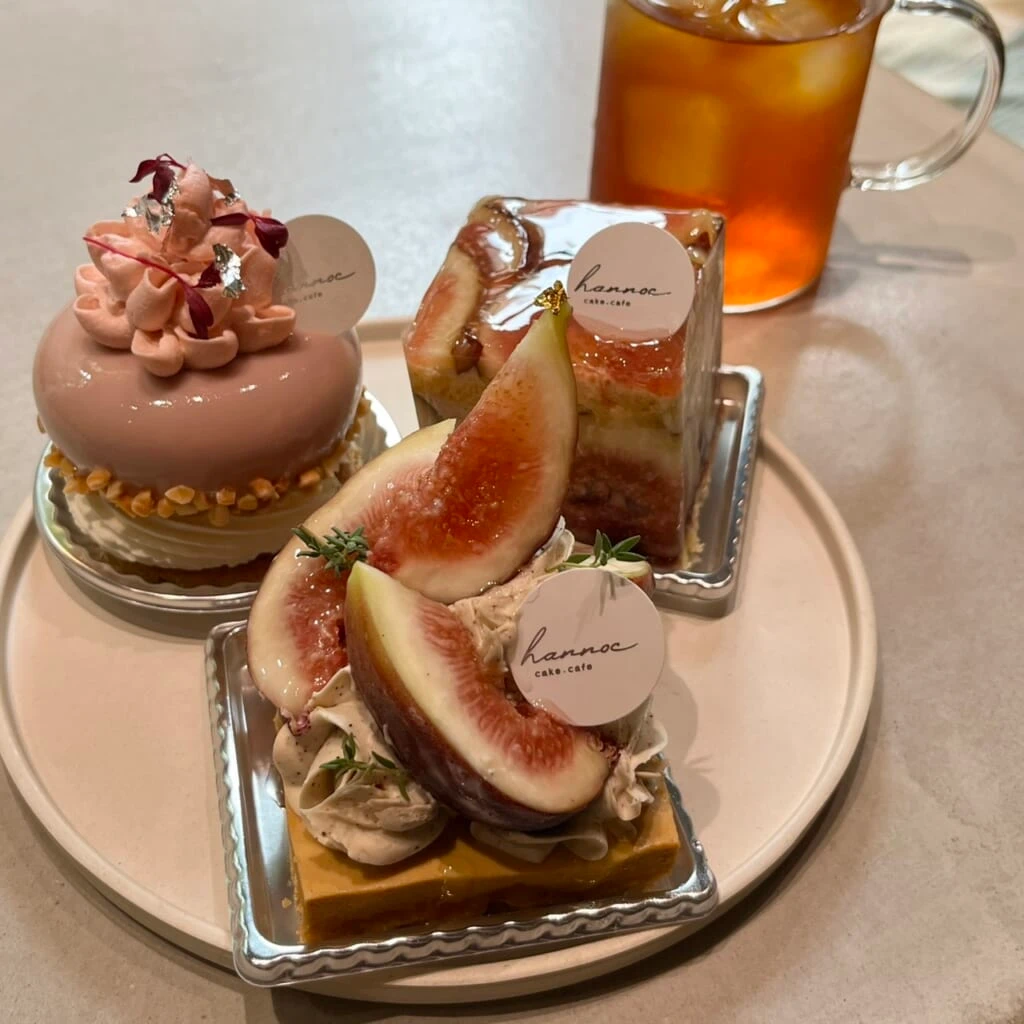 hannoc ハノック 季節のケーキ 「いちじくショート」「アローム」「ペシニエ」
