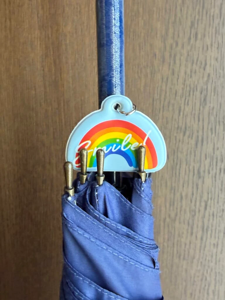 虹の傘マーカーが閉じている傘についている