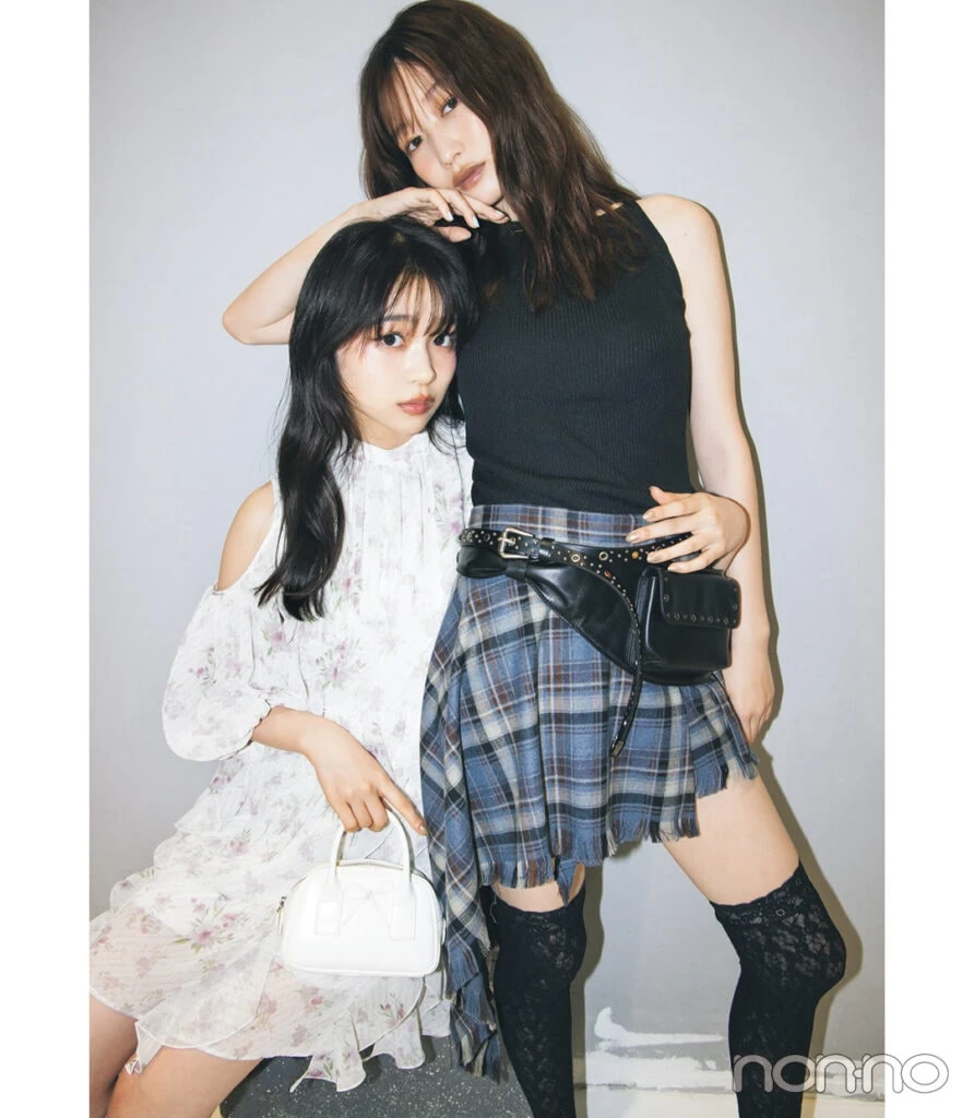 岡本夏美と林芽亜里のNANA風コーデ