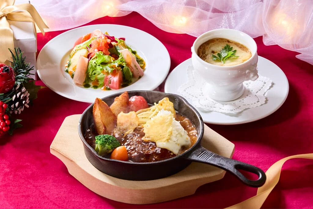 宮崎黒毛和牛煮込みハンバーグセット(数量限定)/¥2800