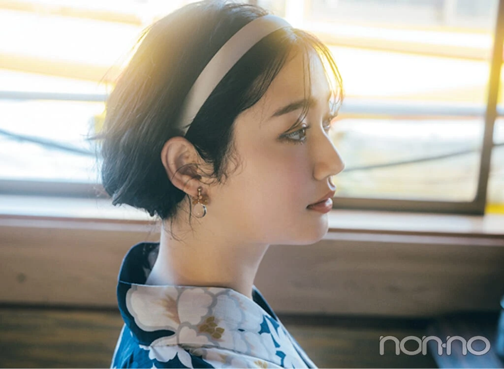 小宮山莉渚の屋形船女子会の浴衣コーデに似合うボブヘアアレンジ