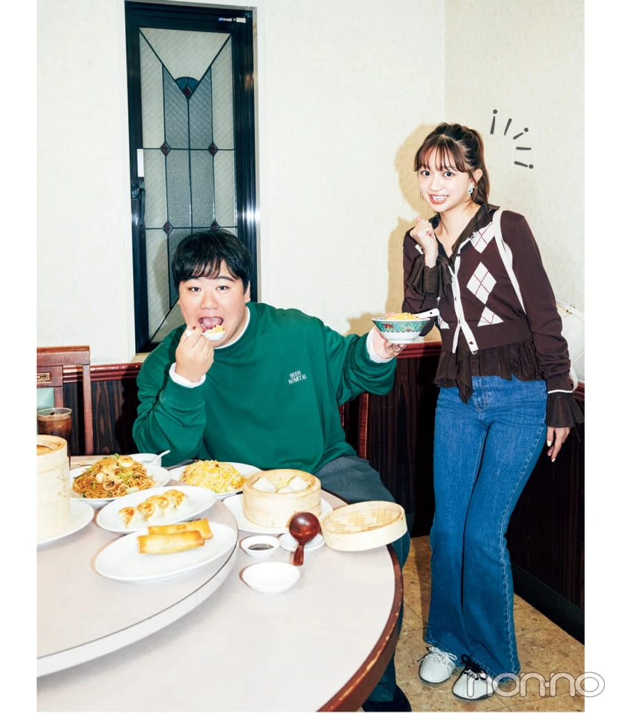 佐藤和奏とラランド・ニシダさんのブラウンコーデ着回し6