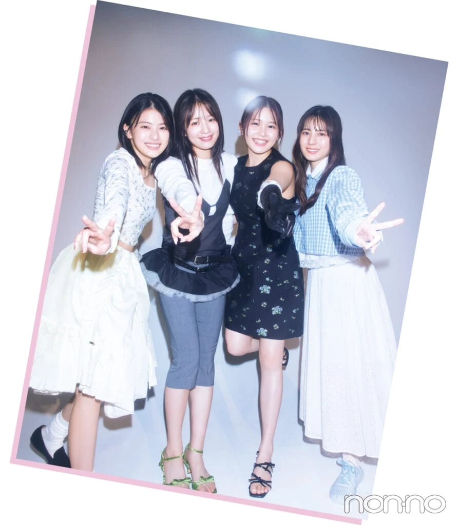 出口夏希×横田真悠×久間田琳加×小坂菜緒のnon-no55周年モデルカット