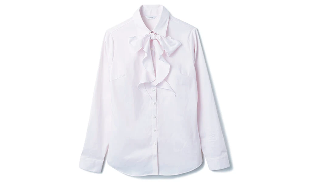 洋服の青山のピンクボウタイブラウス