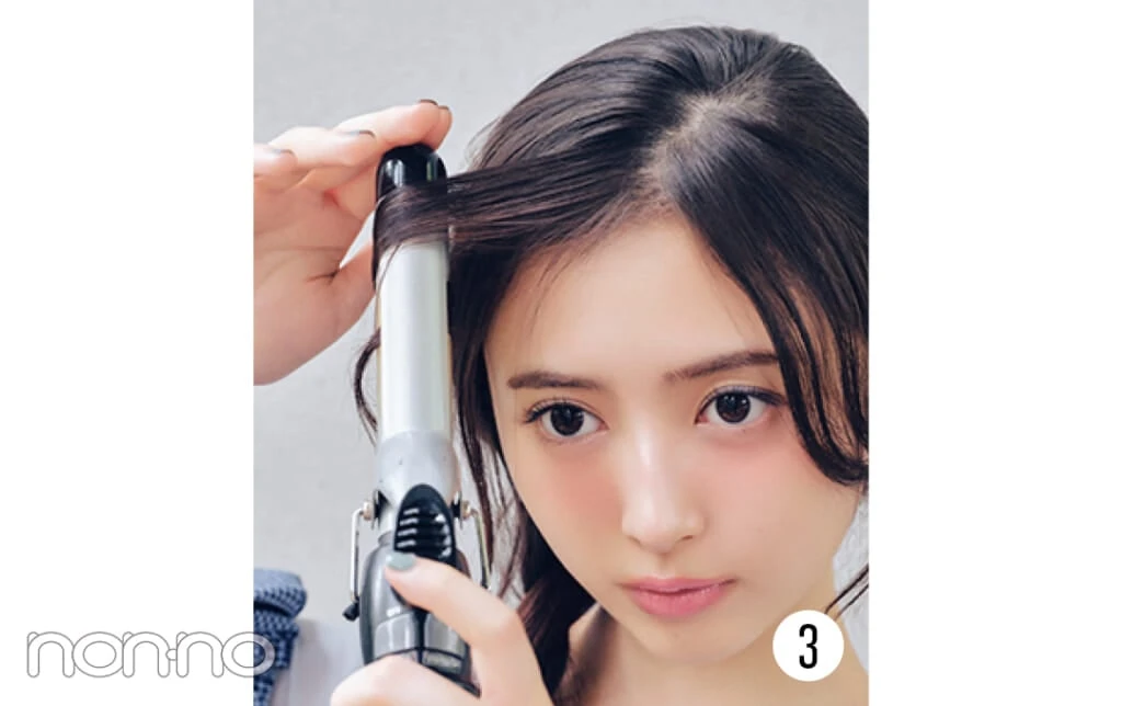 井上和とキャップとヘアアレンジプロセスカット2−6
