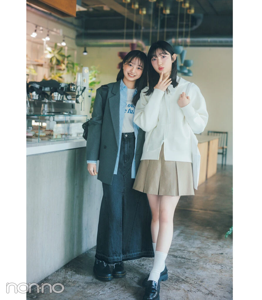 スウィート派小宮山莉渚と佐藤和奏の新学期着回しDAY10