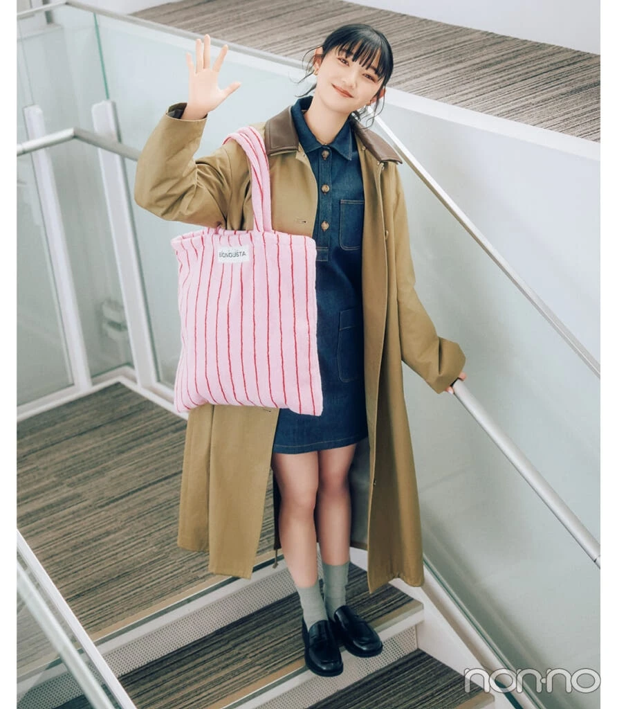 女子大生の通学トートにおすすめ「ボングスタ」のパイル地バッグ