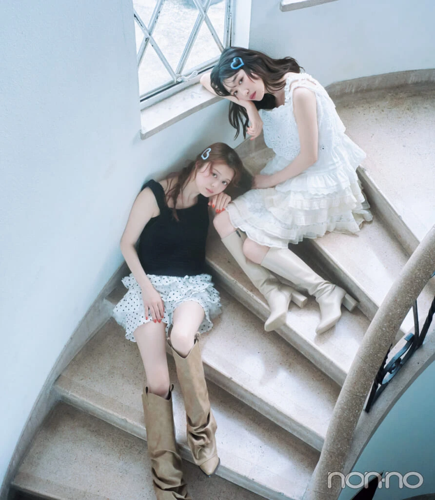 岡本夏美と紺野彩夏のメロ甘トップスモデルカット6−1