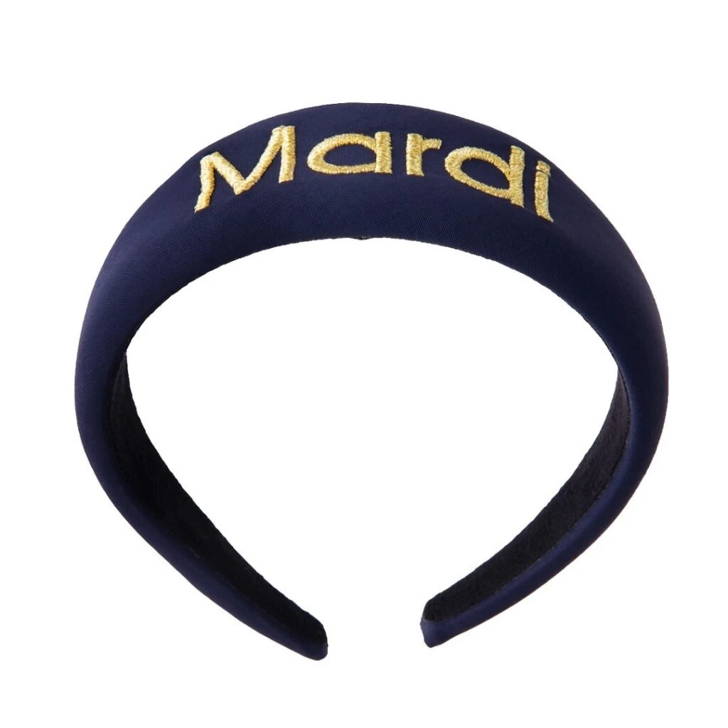 「マルディメクルディ」のロゴ入りカチューシャ