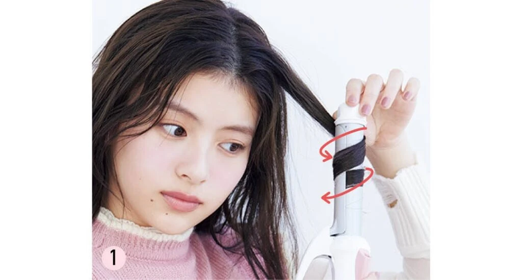 カチューシャ風ゆるふわ三つ編みのプロセス１