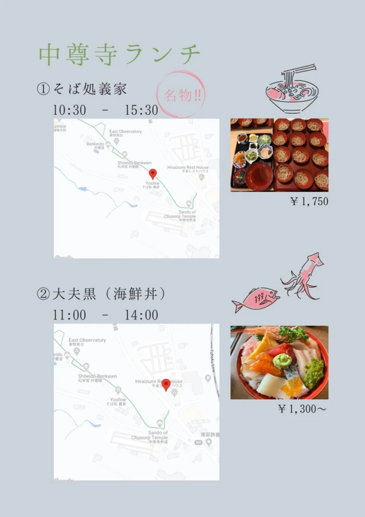 東北旅行のしおり気になるご飯屋さん