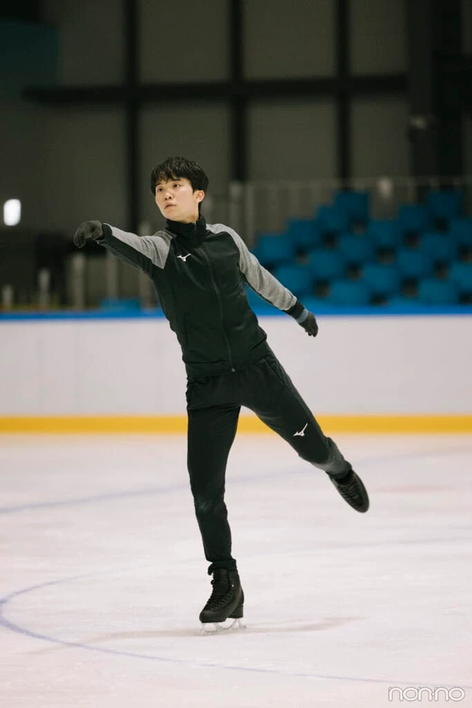 練習中の友野一希選手