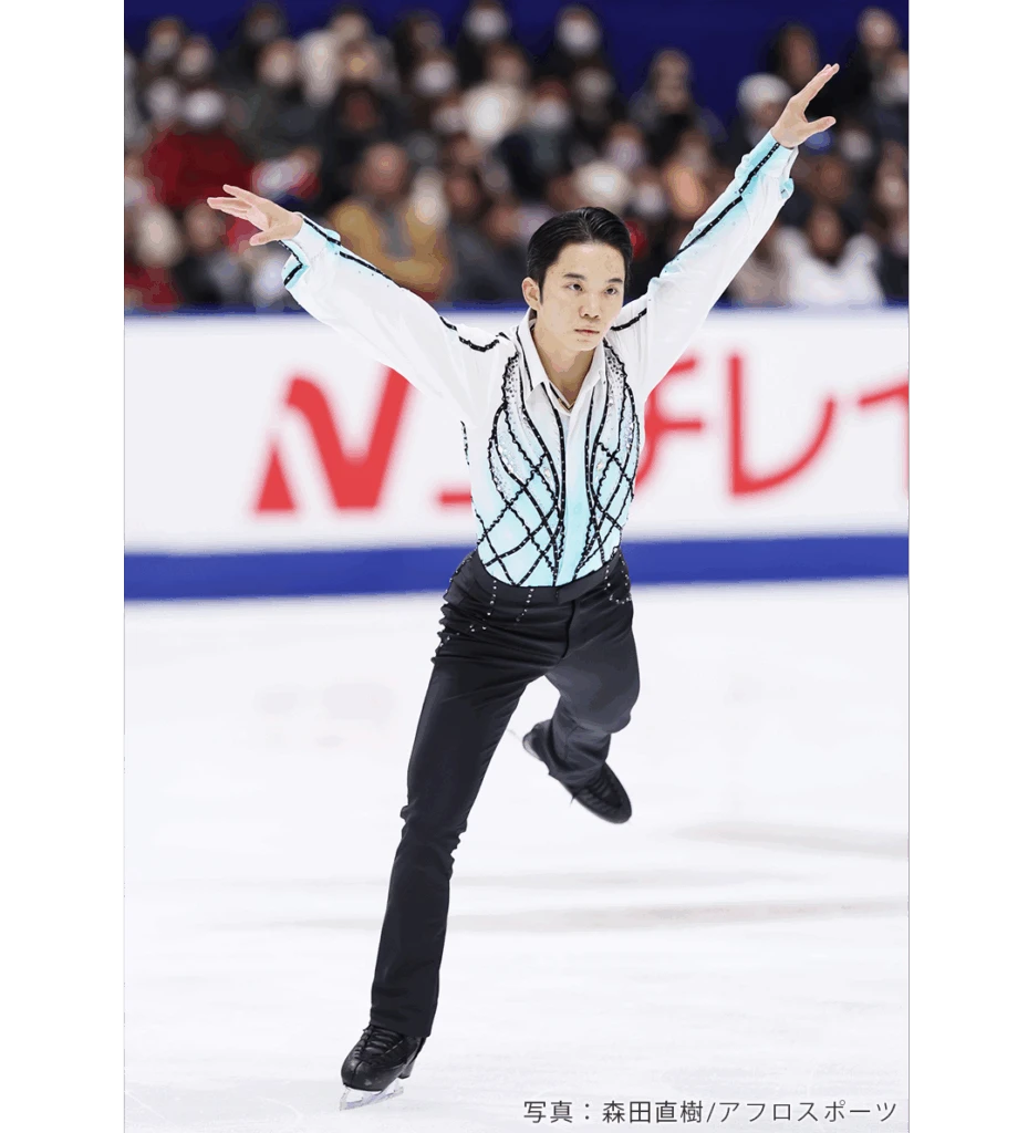 2024-25シーズンの全日本選手権でフリープログラム「Buttefrly」を滑る友野一希