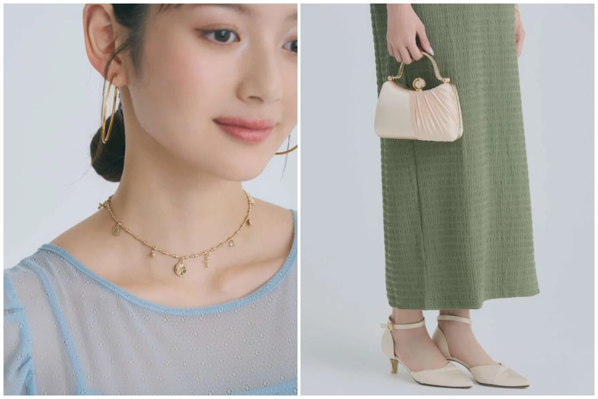 同窓会の服装ポイント アクセサリーを身につけている女性とハンドバッグを持っている女性