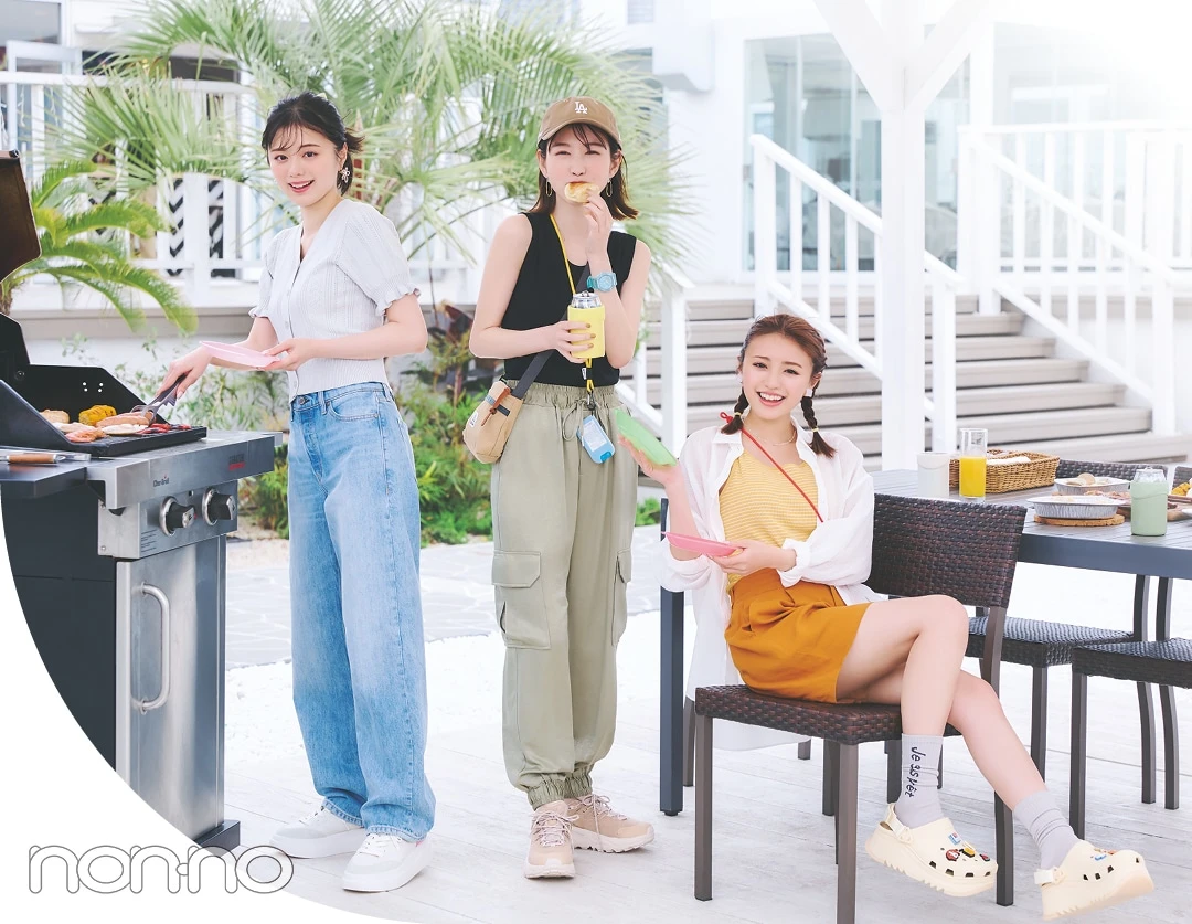 バーベキューする時のコーデ/夏休みのお出かけ