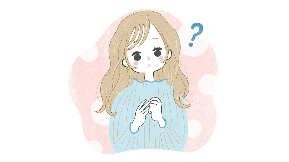 生理に疑問を持っている女性のイラスト