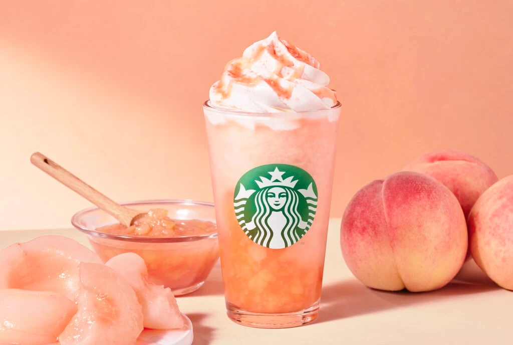 スターバックスの夏新作、『ヘブンリー ピーチ フラペチーノ®』