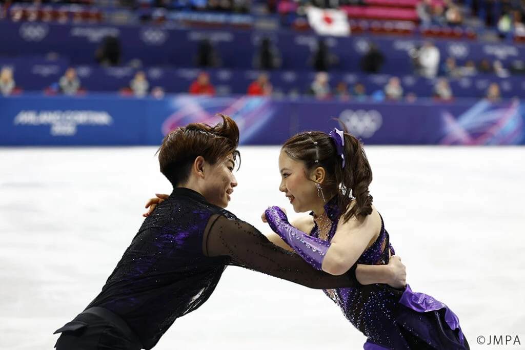 ミラノ五輪のフィギュア団体戦でアイスダンスRDを披露する吉田唄菜&森田真沙也組(うたまさ)