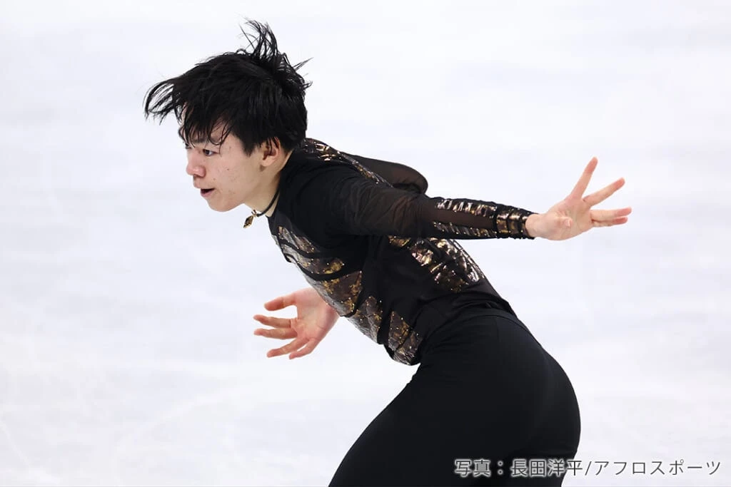 北京オリンピックでフリー「グラディエーター」を滑る鍵山優真選手