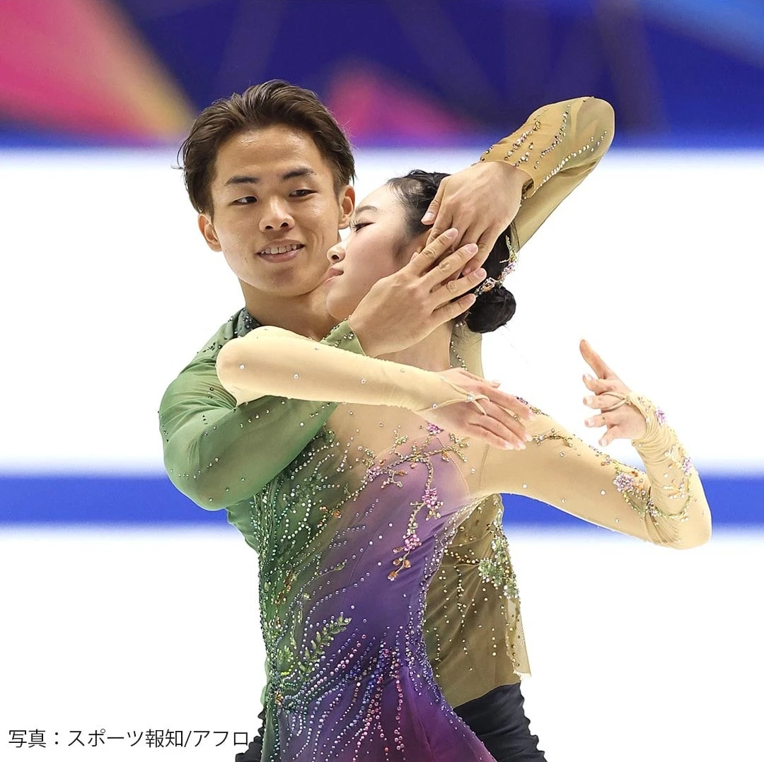 長岡柚奈&森口澄士(ゆなすみ):ミラノ・コルティナオリンピックペア代表。フリープログラムを美しい衣装で滑る姿
